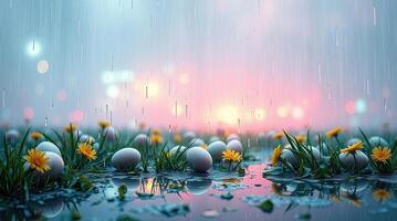 HEaster eggs with intricate designs. photo