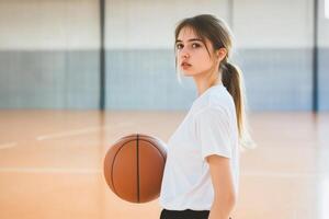 High school student displays confidence on court photo