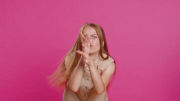 Funny comical woman making silly facial expressions and grimacing, fooling around, showing tongue video