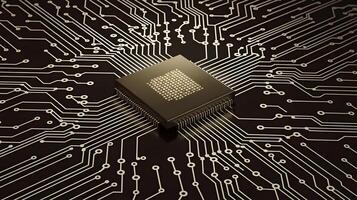 Advanced Microchip and Circuit Board Technology Concept photo