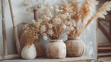 Boho plants rustic interior photo