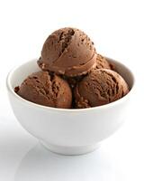 Chocolate ice cream in bowl photo