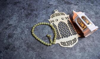 on dark background ramadhan of the holy month of ramadan kareem photo