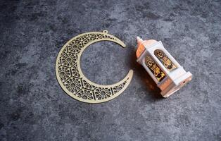 Lantern on dark background ramadhan of the holy month of ramadan photo