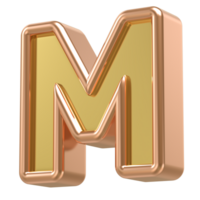 M Rose Gold With Gold Font 3D png