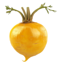 Golden Lemon with a Unique Reflective Surface on Transparent Background png