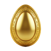 Royal Golden Egg with Engraved Patterns on Transparent Background png