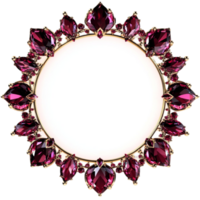 Decorative Red and White Gemstone Frame on Transparent Background png