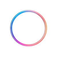 A vibrant ring of gradient colors glows against a stark in a simple composition transparent background png