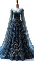 frozen elsa dress with blue and silver sequins photo