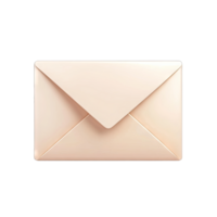 A close up studio shot of a light pink envelope centered on a solid space around it transparent background png