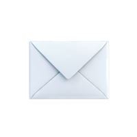 Isolated white envelope centered on a in a minimalist composition style image transparent background png