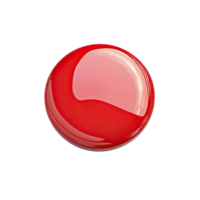 A shiny red sphere with a smooth surface and a light reflection on a space scene transparent background png