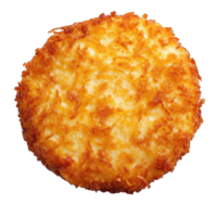 Crispy golden hash brown potato pancake breakfast food isolated on close up macro shot png