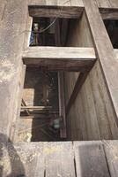 A wooden floor with a window in it photo