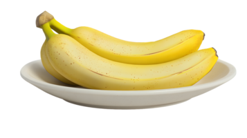 Fresh Bananas on a Plate A Vibrant and Healthy Snack Displayed in a Clean Minimalist Setting png