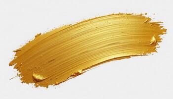 Golden Paint Stroke on White Background for Artistic Designs photo