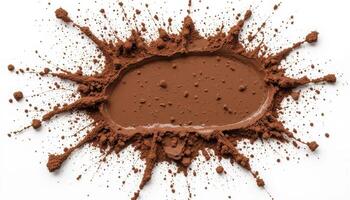 Brown Powder Splash Isolated on White Background for Design Use photo