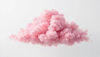 Soft Pink Cloud against a Minimalist White Background photo