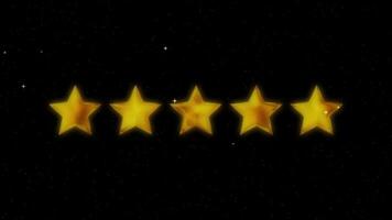 A luxurious three-dimensional five-star with a simple pentagonal shape and golden glow video