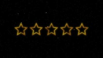 Five stars in a simple pentagonal gold frame video