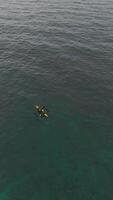 Drone view of breathtaking tropical landscapes in Asia fisherman at sea video