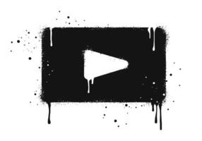 Spray painted graffiti Play button icon. Play button drip symbol. isolated on white background vector