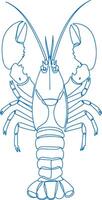 Minimalist Lobster Illustration with Clean Lines and Modern Design vector