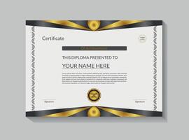 Elegant Certificate Template Design With Golden Details vector