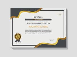 Modern And Elegant Certificate Design Template vector