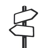 black and white blank directional signpost icon Perfect for maps navigation wayfinding and design projects Enhance your work with this minimal illustration vector