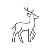 Outline deer icon symbol isolated flat style. vector