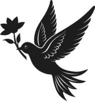 Graceful Dove with Flower - Elegant Illustration for Mother's Day and Love Themes vector