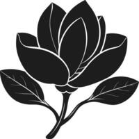 Magnolia Flower Silhouette - Elegant Spring Floral Illustration vector