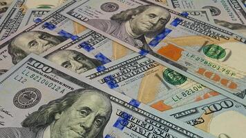 Movement Over 100 Dollar Bills, Banknotes, Investment, Money, Cash, Exclusive, Business Background video
