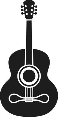 Classical Guitar Silhouette - Elegant Musical Instrument Icon