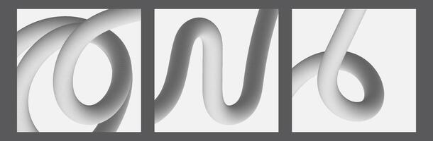 3d white fluid gradient background set for social media design vector