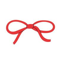 Thin and delicate red ribbon bow. Simple decorative element for wedding cards, invitations, and festive designs. Elegant and lightweight. vector