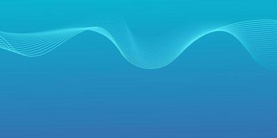 Flowing clean wavy line background. Simple business blue background with flowing smooth wave line. Gradient lines tech data digital design for presentation, website, banner, ads, posters. vector