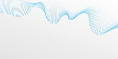 Abstract blue flowing lines wave on a light grey background. Dynamic smooth digital technology backdrop. Future smoke wavy line design for brochure, ads, website, banner, presentation vector