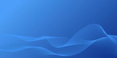 Wavy technology background with curved line. Simple business blue background with flowing smooth wave line. Gradient lines tech data digital design for presentation, website, banner, ads, posters. vector
