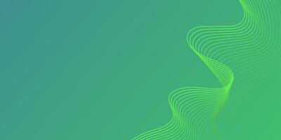 Flowing green smoke wavy line background. Flow motion lines. Simple business green background with flowing smooth wave lines for presentation, website, banner, ads, posters. vector