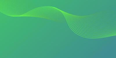 Green smooth wave background. Flow motion lines. Simple business green background with flowing dynamic wave lines for presentation, website, banner, ads, posters. vector