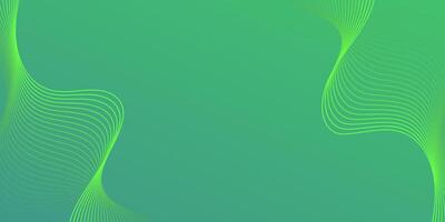 Green curved wavy line background. Flow motion lines. Simple business green background with flowing smooth wave lines for presentation, website, banner, ads, posters. vector
