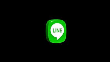 LINE app icon animation on a transparent background video