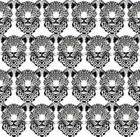 A pattern of leopards with yellow eyes vector