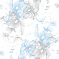 A blue and white floral pattern on a white background vector