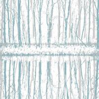 A blue and white pattern with trees in it vector
