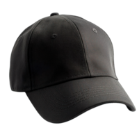 Minimalist Black Baseball Cap with Structured Design Isolated on Transparent Background png