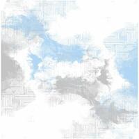A blue and white abstract background with clouds vector
